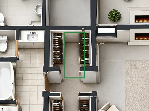 3D floor plan, the same spot fixed.