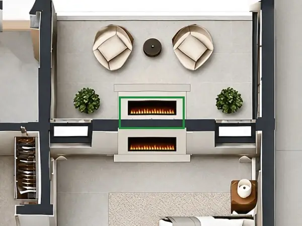 3D floor plan, the same spot fixed.
