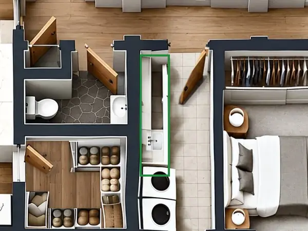 3D floor plan, the same spot fixed.